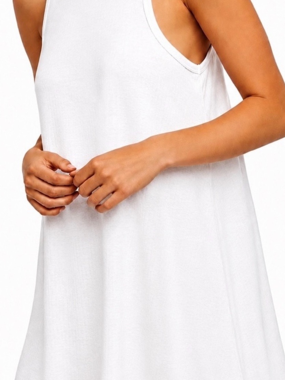 PEOPLE BEACH Small LA
Nite WHITE Ribbed Knit Swing
Tank Dress